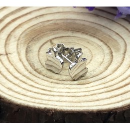 Εύχρηστα Γυναικεία Σκουλαρίκια Από Τιτάνιο Με Επιπλατινωμένο Σε Σχήμα Μήλου