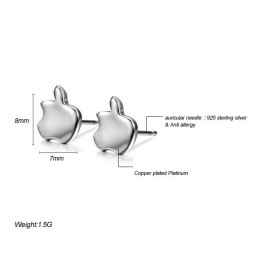 Εύχρηστα Γυναικεία Σκουλαρίκια Από Τιτάνιο Με Επιπλατινωμένο Σε Σχήμα Μήλου