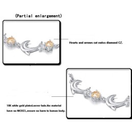 Γυναικείο Βραχιόλι Τιτανίου Με Επιπλατινωμένο Σκελετό Σε Σχήμα Δελφινιού, Εγγυημένης Ποιότητας Και Ποσότητας, Με Κρύσταλλο