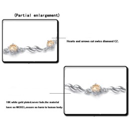 Γυναικείο Βραχιόλι Τιτανίου Με Επιπλατινωμένο Μωβ Σκελετό Και Διαμάντι, Εγγυημένης Ποιότητας Και Ποσότητας