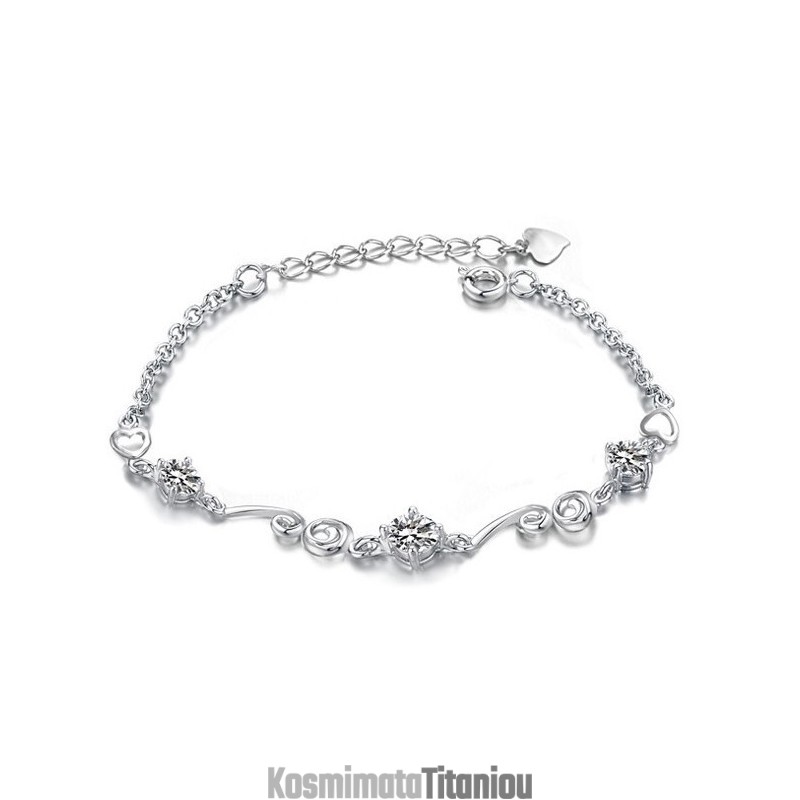 Γυναικείο Βραχιόλι Τιτανίου Υψηλής Ποιότητας Με Μωβ Επιπλατινωμένο Και Διαμάντι