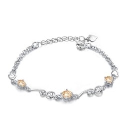 Γυναικείο Βραχιόλι Τιτανίου Υψηλής Ποιότητας Με Μωβ Επιπλατινωμένο Και Διαμάντι