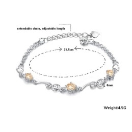 Γυναικείο Βραχιόλι Τιτανίου Υψηλής Ποιότητας Με Μωβ Επιπλατινωμένο Και Διαμάντι