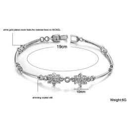 Η Βασίλισσα Της Ποιότητας Γυναικείο Βραχιόλι Τιτανίου Σε Σχήμα Λουλουδιού Δαμάσκηνου Από Με Διαμάντι