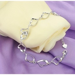 Βραχιόλι Τιτανίου Υψηλής Ποιότητας Με Επιπλατινωμένη Και Γυναικεία Καρδιά Και Διαμάντι