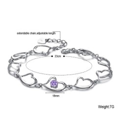 Βραχιόλι Τιτανίου Υψηλής Ποιότητας Με Επιπλατινωμένη Και Γυναικεία Καρδιά Και Διαμάντι
