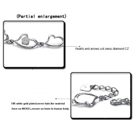 Βραχιόλι Τιτανίου Με Επιπλατινωμένη Και Γυναικεία Καρδιά, Εγγυημένη Ποιότητα Και Ποσότητα, Με Διαμάντια