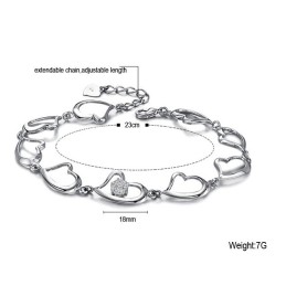 Βραχιόλι Τιτανίου Με Επιπλατινωμένη Και Γυναικεία Καρδιά, Εγγυημένη Ποιότητα Και Ποσότητα, Με Διαμάντια
