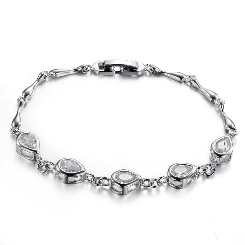 Γυναικείο Βραχιόλι Τιτανίου Υψηλής Ποιότητας Με Επιπλατινωμένη Και Διαμάντι