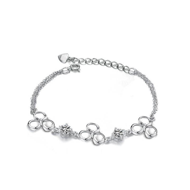 Γυναικείο Βραχιόλι Τιτανίου Με Επιπλατινωμένη Και Διαμάντι, Εγγυημένης Ποιότητας Και Ποσότητας