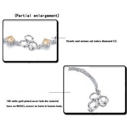 Γυναικείο Βραχιόλι Τιτανίου Με Επιπλατινωμένη Και Διαμάντι, Εγγυημένης Ποιότητας Και Ποσότητας