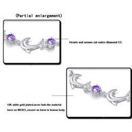 Βραχιόλι Τιτανίου Υψηλής Ποιότητας Με Επιπλατινωμένο Σχήμα Δελφινιού Και Διαμάντι