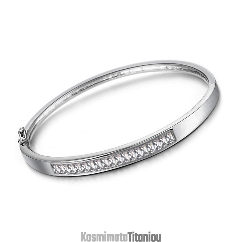 Αξιόπιστη Ποιοτική Γυναικεία Επιπλατινωμένη Βραχιόλι Τιτανίου Με Διαμάντι