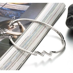 Βραχιόλι Τιτανίου Με Επιπλατινωμένη Επιπλατίνα Και Στρας, Εγγυημένης Ποιότητας Και Ποσότητας Για Γυναίκες, Χωρίς Υποαλλεργικές Ε