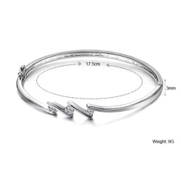 Βραχιόλι Τιτανίου Με Επιπλατινωμένη Επιπλατίνα Και Στρας, Εγγυημένης Ποιότητας Και Ποσότητας Για Γυναίκες, Χωρίς Υποαλλεργικές Ε