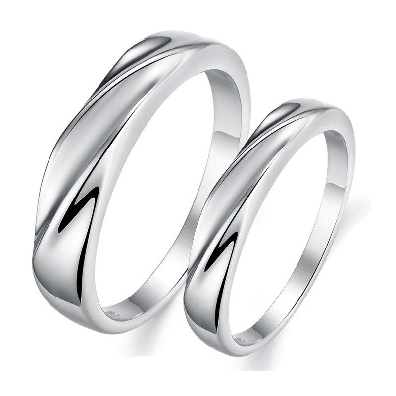 Υψηλής Ποιότητας Συνοπτικό Δαχτυλίδι Τιτανίου Με Επιπλατινωμένη Για Εραστές