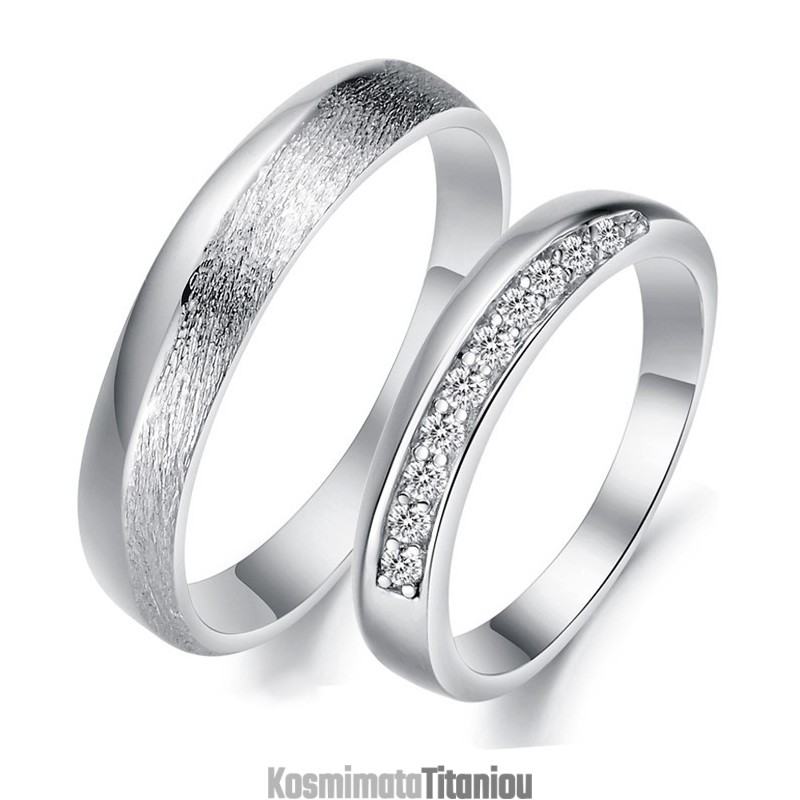 Γυναικείο Δαχτυλίδι Τιτανίου Με Επιπλατινωμένη, Παγκόσμιας Φήμης, Για Εραστές Με Στρας