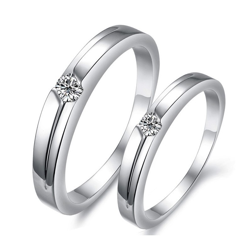 Δαχτυλίδι Τιτανίου Με Επιπλατινωμένη Σταθερής Ποιότητας Για Εραστές Με Στρας