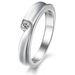 Δαχτυλίδι Τιτανίου Με Επιπλατινωμένη Σταθερής Ποιότητας Για Εραστές Με Στρας