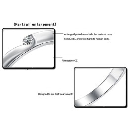 Δαχτυλίδι Τιτανίου Με Επιπλατινωμένη Σταθερής Ποιότητας Για Εραστές Με Στρας