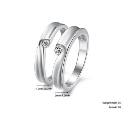 Δαχτυλίδι Τιτανίου Με Επιπλατινωμένη Σταθερής Ποιότητας Για Εραστές Με Στρας