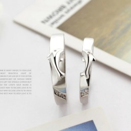 Πλήρης Περιγραφή Δαχτυλίδι Τιτανίου Με Επιπλατινωμένη Πλατίνα Dolphin Για Εραστές