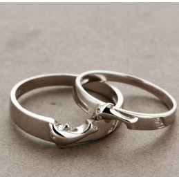 Πλήρης Περιγραφή Δαχτυλίδι Τιτανίου Με Επιπλατινωμένη Πλατίνα Dolphin Για Εραστές
