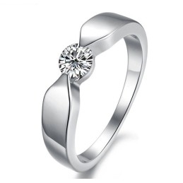 Δαχτυλίδι Τιτανίου Υψηλής Ποιότητας Με Επιπλατινωμένη Για Εραστές Με Στρας