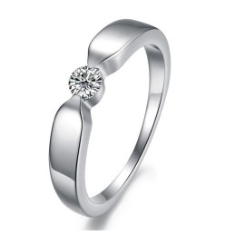 Δαχτυλίδι Τιτανίου Υψηλής Ποιότητας Με Επιπλατινωμένη Για Εραστές Με Στρας