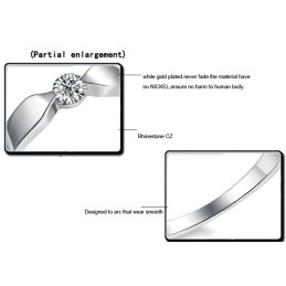 Δαχτυλίδι Τιτανίου Υψηλής Ποιότητας Με Επιπλατινωμένη Για Εραστές Με Στρας
