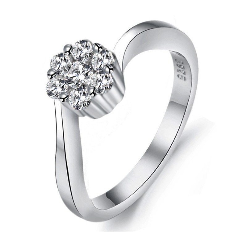 Γυναικείο Δαχτυλίδι Τιτανίου Με Επιπλατινωμένη Και Στρας, Εγγυημένης Ποιότητας Και Ποσότητας