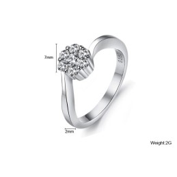 Γυναικείο Δαχτυλίδι Τιτανίου Με Επιπλατινωμένη Και Στρας, Εγγυημένης Ποιότητας Και Ποσότητας