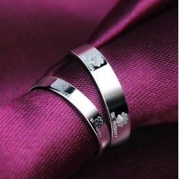 Γνωστό Για Το Δαχτυλίδι Τιτανίου Υψηλής Ποιότητας Σε Σχήμα Τριφυλλιού Με Επιπλατινωμένη Για Ερωτευμένους