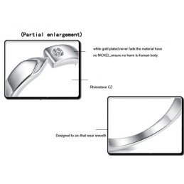 Δαχτυλίδι Τιτανίου Υψηλής Ποιότητας Με Επιπλατινωμένη Για Εραστές Με Στρας