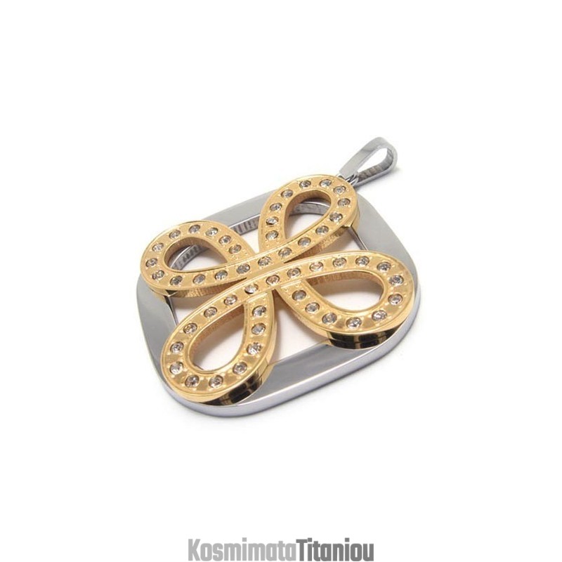 Μενταγιόν Από Τιτάνιο Fashion Four Leaves Clover - Free Chian Μενταγιόν Από Τιτάνιο Fashion Four Leaves Clover - Free Chian
