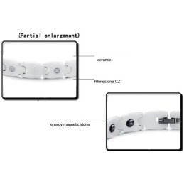 Βραχιόλι Από Κεραμικό Βολφραμίου Με Εγγύηση Ποιότητας Και Ποσότητας Σε Λευκό Χρώμα Και Στρας