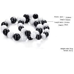 Υψηλής Ποιότητας Μαύρο Και Άσπρο Κεραμικό Βραχιόλι Βολφραμίου Για Εραστές