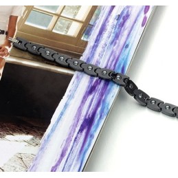 Υψηλής Ποιότητας Μαύρο Κεραμικό Βραχιόλι Βολφραμίου Με Στρας