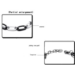 Υψηλής Ποιότητας Γυναικείο Μαύρο Και Άσπρο Κεραμικό Βραχιόλι Βολφραμίου