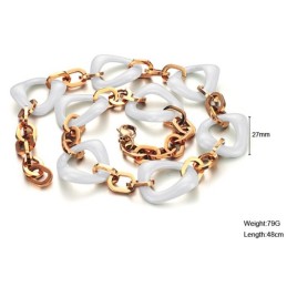 Κολιέ Από Κεραμικό Βολφραμίου Με Επιμετάλλωση Εγγυημένης Ποιότητας Και Ποσότητας Από Ροζ Χρυσό