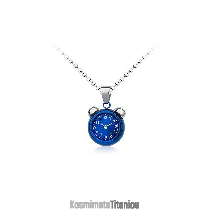 Δημοφιλές Ανδρικό Μπλε Ξυπνητήρι Σαν Τιτάνιο Μενταγιόν - Δωρεάν Αλυσίδα