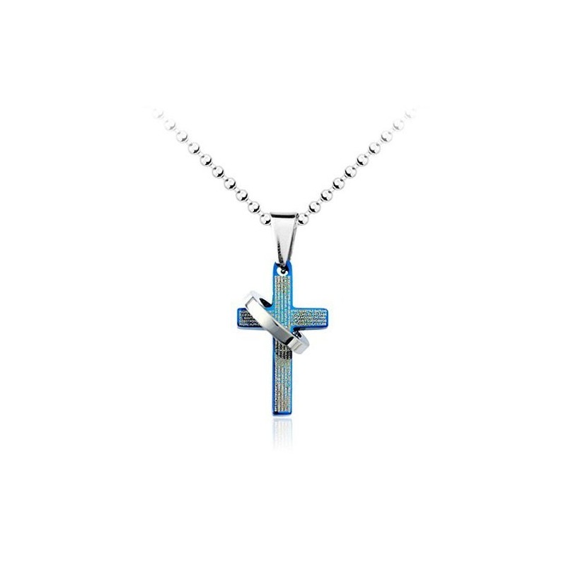 Δημοφιλές Ανδρικό Μενταγιόν Από Τιτάνιο Blue Cross - Δωρεάν Αλυσίδα Δημοφιλές Ανδρικό Μενταγιόν Από Τιτάνιο Blue Cross - Δωρεάν Αλυσίδα