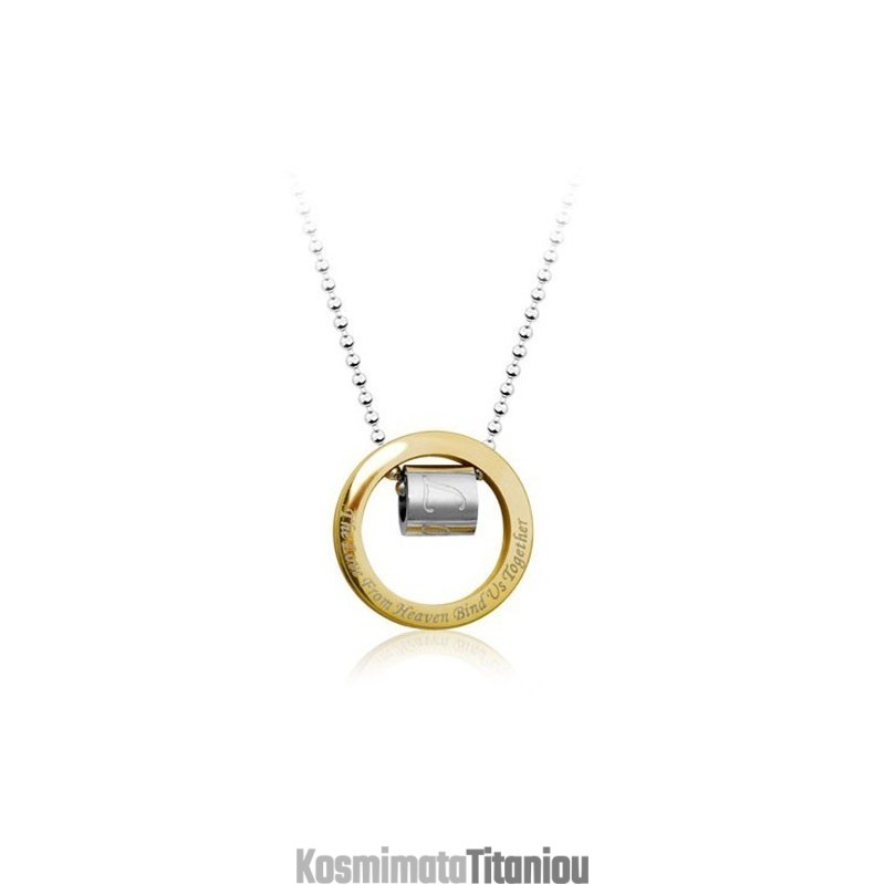 Χρυσό Δαχτυλίδι Noble Mens Από Τιτάνιο - Μενταγιόν - Δωρεάν Αλυσίδα Χρυσό Δαχτυλίδι Noble Mens Από Τιτάνιο - Μενταγιόν - Δωρεάν Αλυσίδα