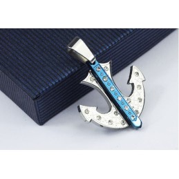 Δημοφιλές Μπλε Μενταγιόν Τιτανίου Σε Σχήμα Άγκυρας - Δωρεάν Αλυσίδα