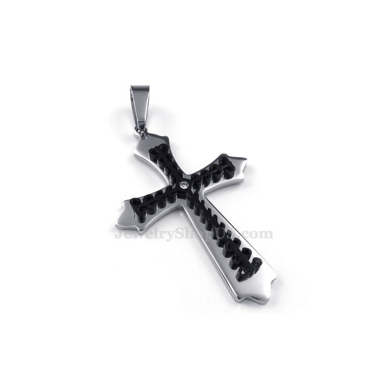 Κολιέ Με Σταυρό Από Μαύρο Τιτάνιο (Δωρεάν Αλυσίδα)