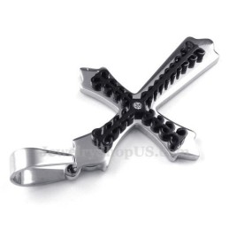 Κολιέ Με Σταυρό Από Μαύρο Τιτάνιο (Δωρεάν Αλυσίδα)