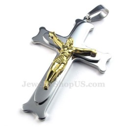 Κολιέ Με Σταυρό Από Ασήμι Και Τιτάνιο Jesus (Δωρεάν Αλυσίδα)