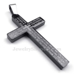 Κολιέ Με Μαύρο Σταυρό Από Τιτάνιο Scripture (Δωρεάν Αλυσίδα)