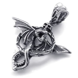 Εξαιρετικό Κολιέ Μενταγιόν Από Τιτάνιο Με Σχέδιο Πτερόσαυρου (Δωρεάν Αλυσίδα)