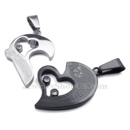 Κολιέ Μενταγιόν Από Τιτάνιο Σε Σχήμα Καρδιάς Για Ζευγάρια (Δωρεάν Αλυσίδα) (Ένα Ζευγάρι)